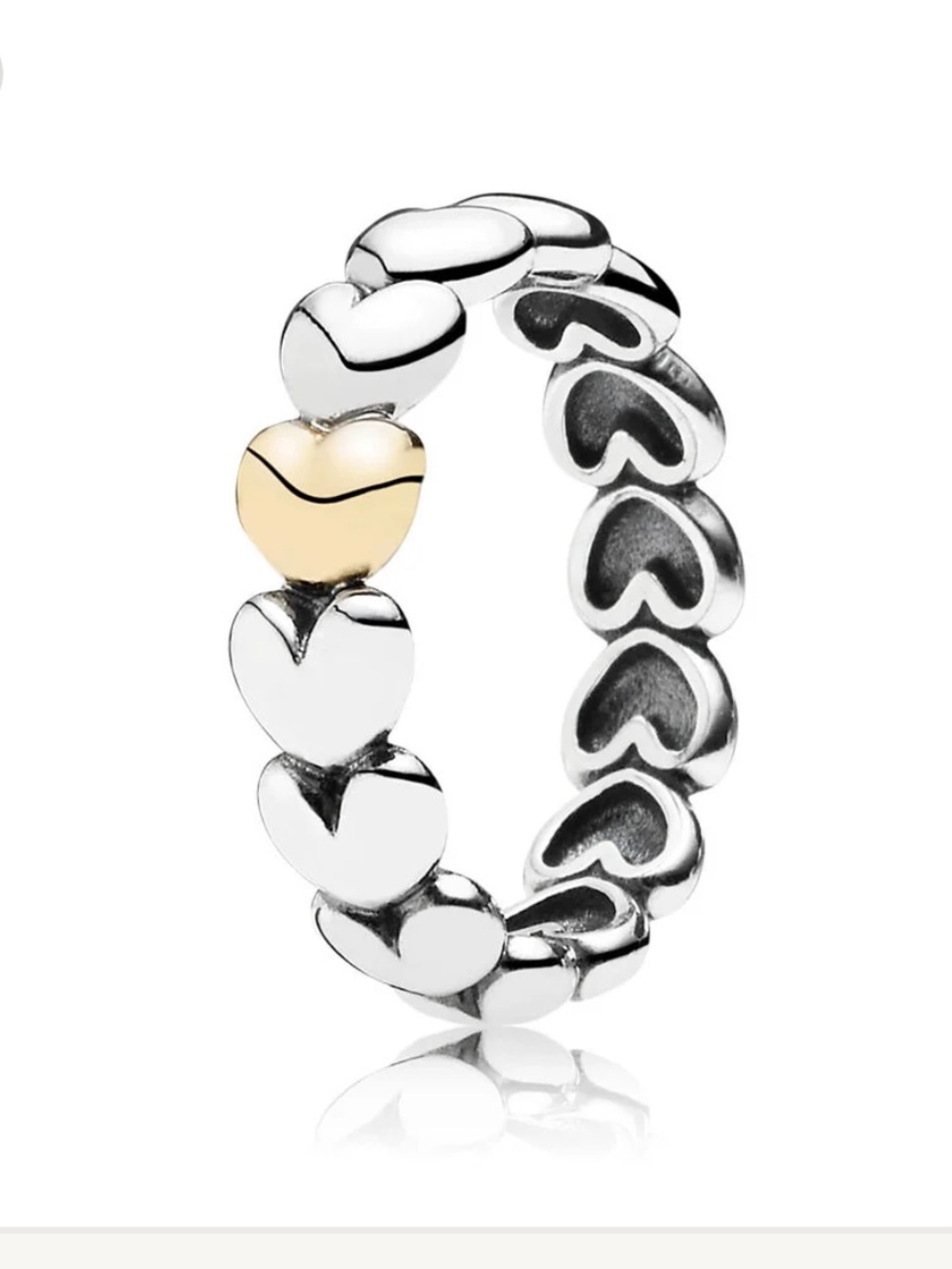 Two Tone Pandora Heart Ring